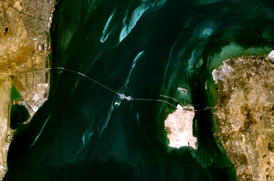 Вид моста из космоса