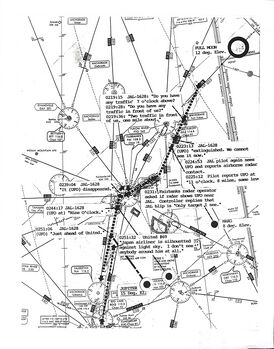Схема полёта рейса 1628 над Аляской