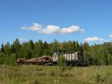ТУ7-2039 с грузовым поездом