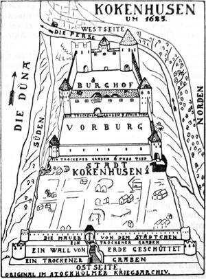 Кокенгаузен в 1625 году