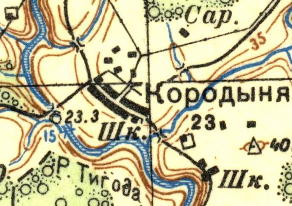 План деревни Кородыня. 1937 год