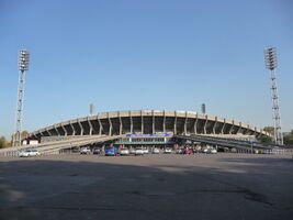 Центральный стадион Красноярска на острове Отдыха. 1967 год