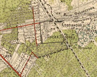 План посёлка Поповка (Красный Бор). 1913 год