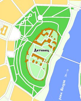 Схема расположения Кремлёвского парка