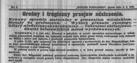 Публикация в газете “Kurjer Poznański” от 8 мая 1925 года о бойне в гимназии Лелевеля