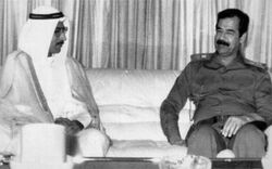 Алаа Хусейн Али на встрече с Саддамом Хусейном, 7 августа 1990