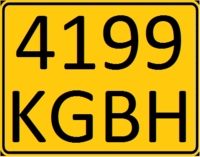 Kyrgyzstan Non-resident license plate.png