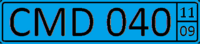 Kyrgyzstan diplomatic license plate UNO CMD 040 2011.png