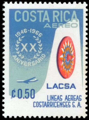 1967: 20-летие коста-риканской авиакомпании LACSA[en]