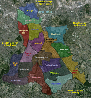 Лондонский боро Луишем на карте
