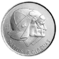Монета 10 литов, выпущенная к 60-летию полёта Дарюса и Гиренаса (1993)