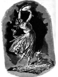 Иллюстрация Эсмеральды и Джали из книги «Victor Hugo and His Time». 1882 год.