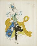 Бакст. Эскиз костюма Пери для Трухановой, 1911