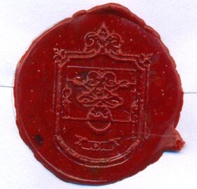 Сургучная печать на конверте (один из мексиканских фамильных гербов)