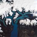 Вид на озеро Архентино из космоса