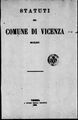 Statuti del Comune di Vicenza, 1886