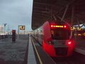 Электропоезд «Ласточка» Сочи-Красная Поляна на вокзале в Олимпийском парке