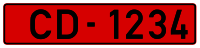 Latvian Diplomatic number plate CD-1234.svg