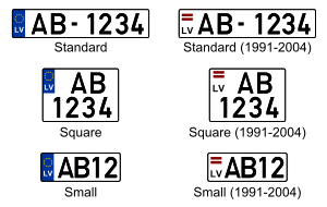 Latvian number plates.svg