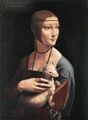 Леонардо да Винчи. Трёхчетвертной портрет «Дама с горностаем» (1489–1490 гг.)