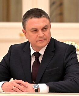Леонид Пасечник во время церемонии подписания договора между Россией и ЛНР 21 февраля 2022 года