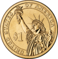 Решка доллара США из серии однодолларовых президентских монет, 2007