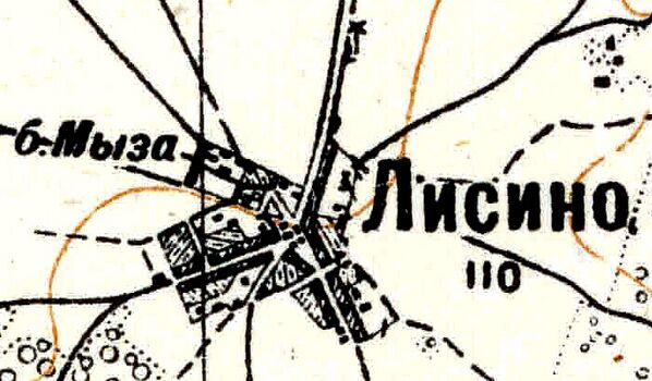 План деревни Лисино. 1934 год