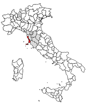 Провинция Ливорно на карте