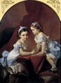 И. К. Макаров. Девочки-сестры. Портрет Лизы и Наташи Араповых. 1879.
