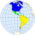 Геосхема ООН для Америки.      Северная Америка      Центральная Америка      Карибы      Южная Америка