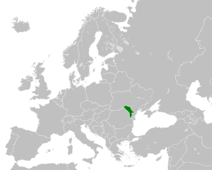Молдавия на карте Европы.