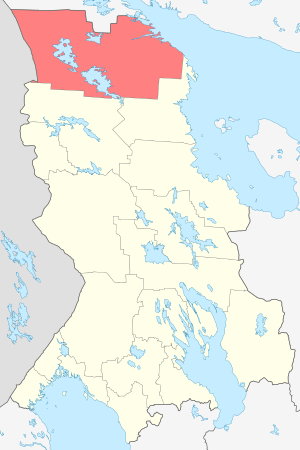 Лоухский район на карте