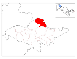 Пахтаабадский район на карте