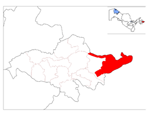 Кургантепинский район на карте