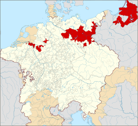 Бранденбург-Пруссия в составе Священной Римской империи в 1618 году