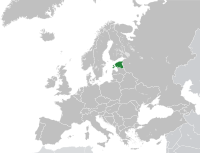 Расположение Эстонии на карте Европы