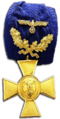 Изображение (аверс) медали за выслугу лет высшей степени за 40 лет беспрерывной воинской службы с дубовыми листями