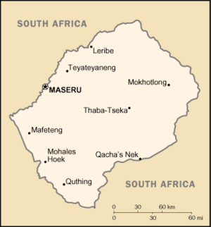 Карта Лесото