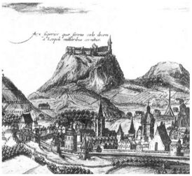 Фрагмент гравюры панорамы Львова XVII век.