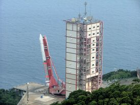 M-V with ASTRO-E2 on launch pad.jpeg