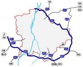 Дорога на карте Венгрии