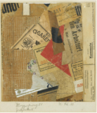 Merz-drawing 85, Zig-Zag Red, 1920, collage
