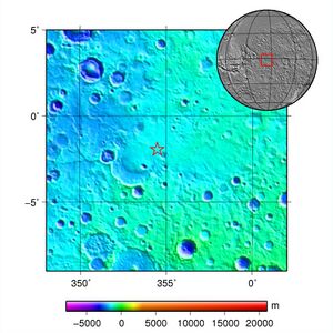 Место посадки «Оппортьюнити» на Марсе (обозначено звездой)
