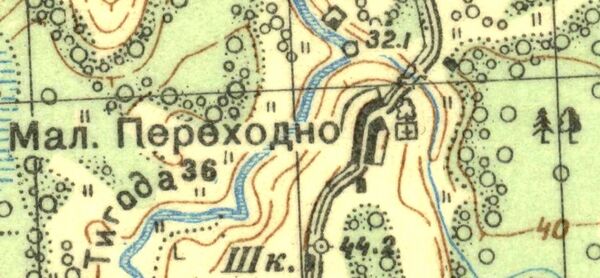 План деревни Малое Переходное. 1937 год