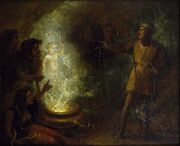 Macbeth recoiling from the apparition of the crowned child, oil, 1829