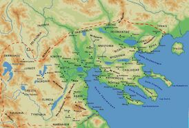Древняя Македония с указанием основных античных полисов
