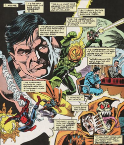 Джейсон Макендейл и его многочисленные альтер эго в комиксе Web of Spider-Man #93 (октябрь 1993) Художник — Алекс Савиюк.