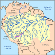 Мадре-де-Дьос на карте Амазонии