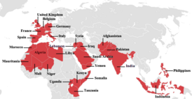 Страны, где активна «Аль-Каида»