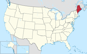 Штат Мэн на карте США